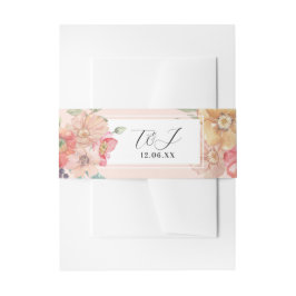 Trouwerij bloemstuk serviesring waterverf uitnodigingen wikkel