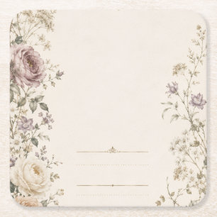 Trouwerij briefpapier in vintage tuin stijl kartonnen onderzetters