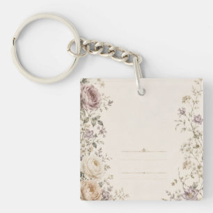 Trouwerij briefpapier in vintage tuin stijl sleutelhanger