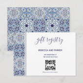 Trouwerij Cadeau Registratie QR-code kaart met bla (Voorkant / Achterkant)