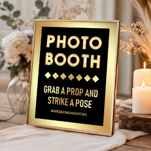 Trouwerij Foto Booth met Gouden Marque Letters Poster