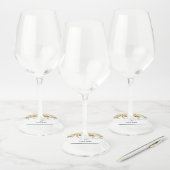 Trouwerij Gouden Bloem Marker Wijn Glas Labels (Set)