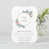 Trouwerij Gouden Hoepel Bruiloft Kaart (Staand voorkant)