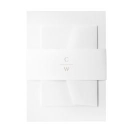 Trouwerij in vintage goud met monogram, klassiek m uitnodigingen wikkel