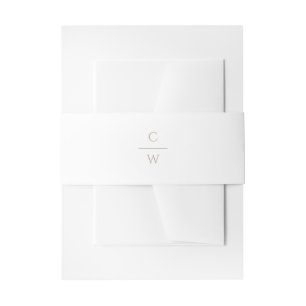 Trouwerij in vintage goud met monogram, klassiek m uitnodigingen wikkel