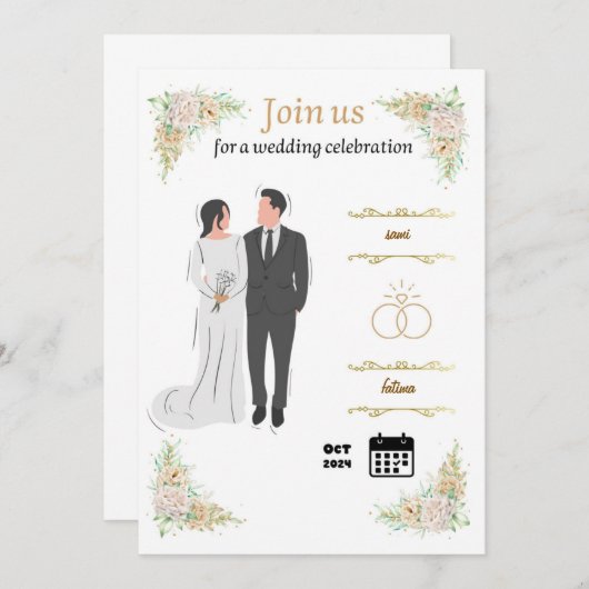 trouwerij kaart (Voorkant / Achterkant)