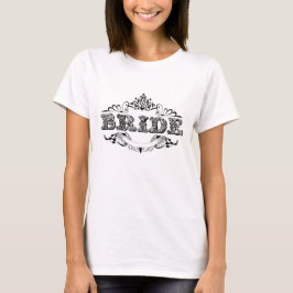 Trouwerij met antieke lijst bruid bruidsfeest t-shirt