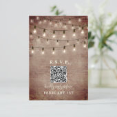 Trouwerij met bakstenen en vintage lampjes QR RSVP (Staand voorkant)