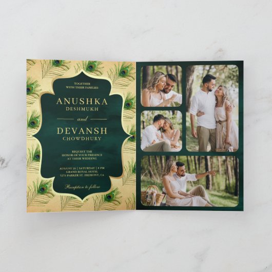 Trouwerij met QR-code en veren van groene pauw uit (Binnen)