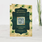 Trouwerij met QR-code en veren van groene pauw uit (Achterkant)