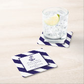 Trouwerij met scheepsstrepen en marineanker kartonnen onderzetters (Insitu)