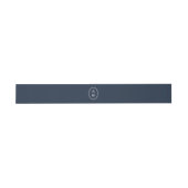 Trouwerij Navy Monogram Bruiloft Buikband Uitnodigingen Wikkel (Vlak)