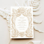 Trouwerij ornament frame met bloemen in Victoriaan Kaart