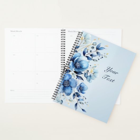 Trouwerij Planner Waterverf Blauwe Bloemen (Display)