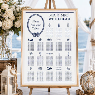 Trouwerij Touw Bruiloft Zitplaatsen 18 Tafel Chart Poster