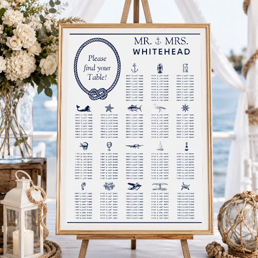 Trouwerij Touw Bruiloft Zitplaatsen 18 Tafel Chart Poster