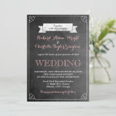 Trouwerij uitnodiging op krijtbordstijl (Staand voorkant)