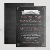 Trouwerij uitnodiging op krijtbordstijl (Voorkant / Achterkant)