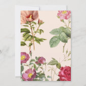 Trouwerij-uitnodiging voor een bloementuin in vint kaart (Achterkant)