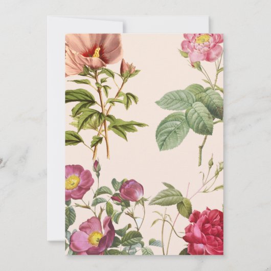 Trouwerij-uitnodiging voor een bloementuin in vint kaart (Achterkant)