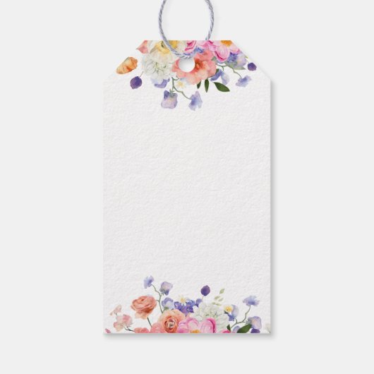 Trouwerij Waterverf Bruidsfeest Bedankt Cadeaulabel (Achterkant)