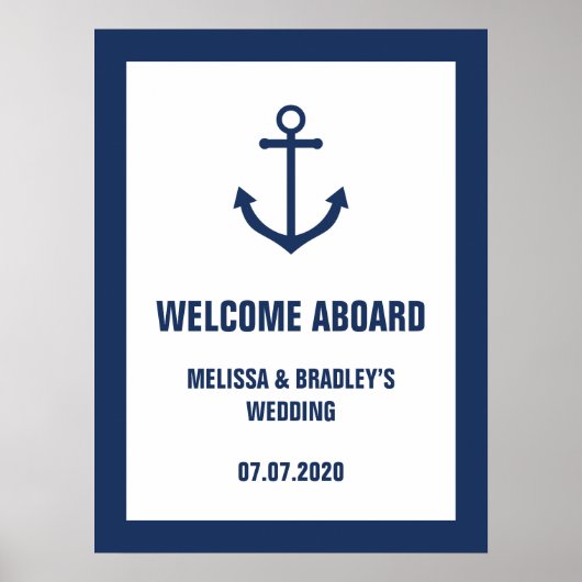Trouwerij Welkom Aankomst Bord Scheepvaart Anker Poster (Voorkant)