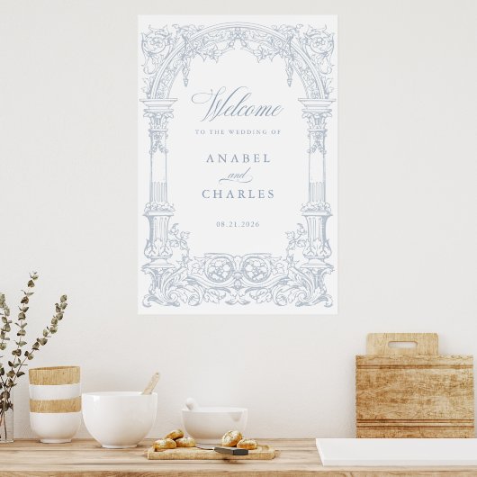 Trouwerij Wijnstokken Frame Bruiloft Welkom Poster (Keuken)