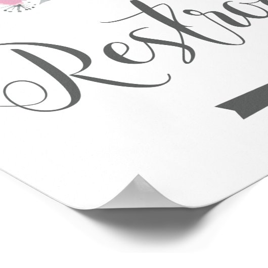 Trouwerijbordje. Pijlrichting rechts. Poster (Hoek)