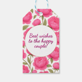 Trouwerijcadeaukaartje met bloemen cadeaulabel