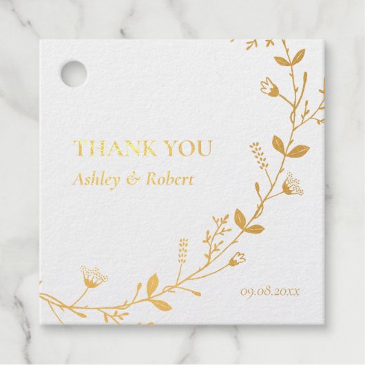 Trouwerijde Geschenkkaart van Klimmende Wijnrank,  Bedankjes Labels (Voorkant)