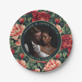 Trouwerijjurk Roze Bordenset Voor Huwelijksherinne Papieren Bordje