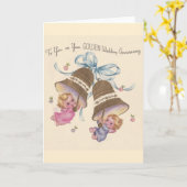 Trouwerijkaart 50-jarig jubileum vintage stijl kaart (Gele Bloem)