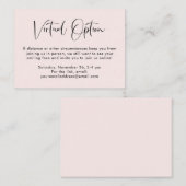 Trouwerijroze voor virtuele optiepartij informatiekaartje (Voorkant / Achterkant)