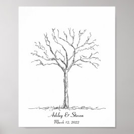 Trouwerijvingerafdrukboom Poster