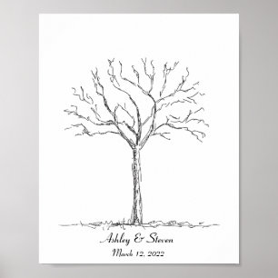 Trouwerijvingerafdrukboom Poster