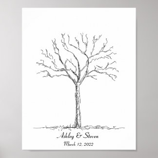 Trouwerijvingerafdrukboom Poster