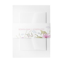 Trouwerinvitatie Bloem Buikband Uitnodigingen Wikkel