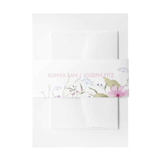 Trouwerinvitatie Bloem Buikband Uitnodigingen Wikkel (Voorkant Voorbeeld)