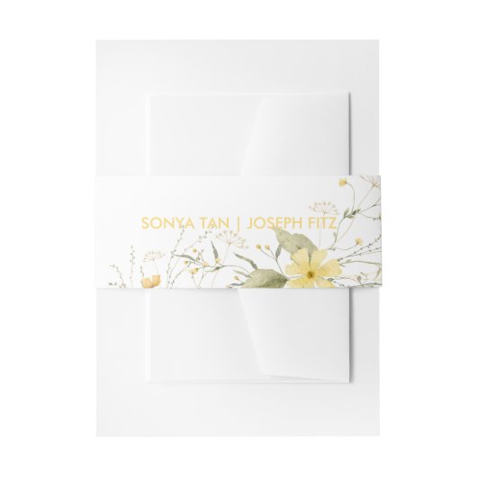 Trouwerinvitatie Bloem Buikband Uitnodigingen Wikkel (Voorkant Voorbeeld)