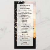 Trouwerogram met silhouet van bomen programmakaart (Achterkant)