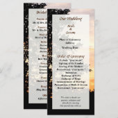 Trouwerogram met silhouet van bomen programmakaart (Voorkant / Achterkant)