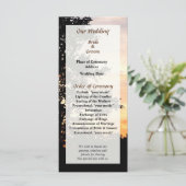 Trouwerogram met silhouet van bomen programmakaart (Staand voorkant)