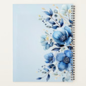 Trouwerplanner met waterverf blauwe bloemen planner (Achterkant)