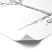 Trouwerprentboom voor bruiloft poster (Hoek)