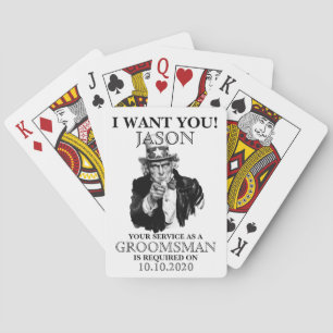 Trouwerverzoek Oom Sam IK WIL JE Pokerkaarten