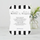 Trouwevenement Classic Navy Blauw & Wit Streep Kaart (Staand voorkant)