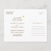 Trouwfaux kraftpapier bewaar de datum aankondigingskaart (Achterkant)