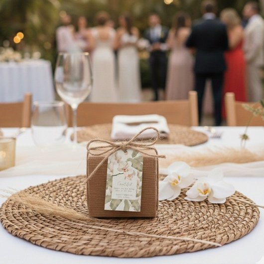 Trouwfavor Botanische Tuin Bedankt Cadeaulabel