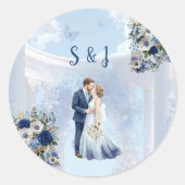Trouwfavor sticker 'Iets Blauw's (Voorkant)