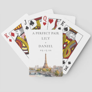 Trouwfavoriet Bruiloft Parijs Frankrijk Perfect Pa Pokerkaarten
